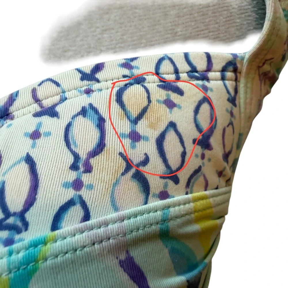 Lilly Pulitzer Seahorse Print Ruched Tankini Top Blue Pink Green Size 4‎